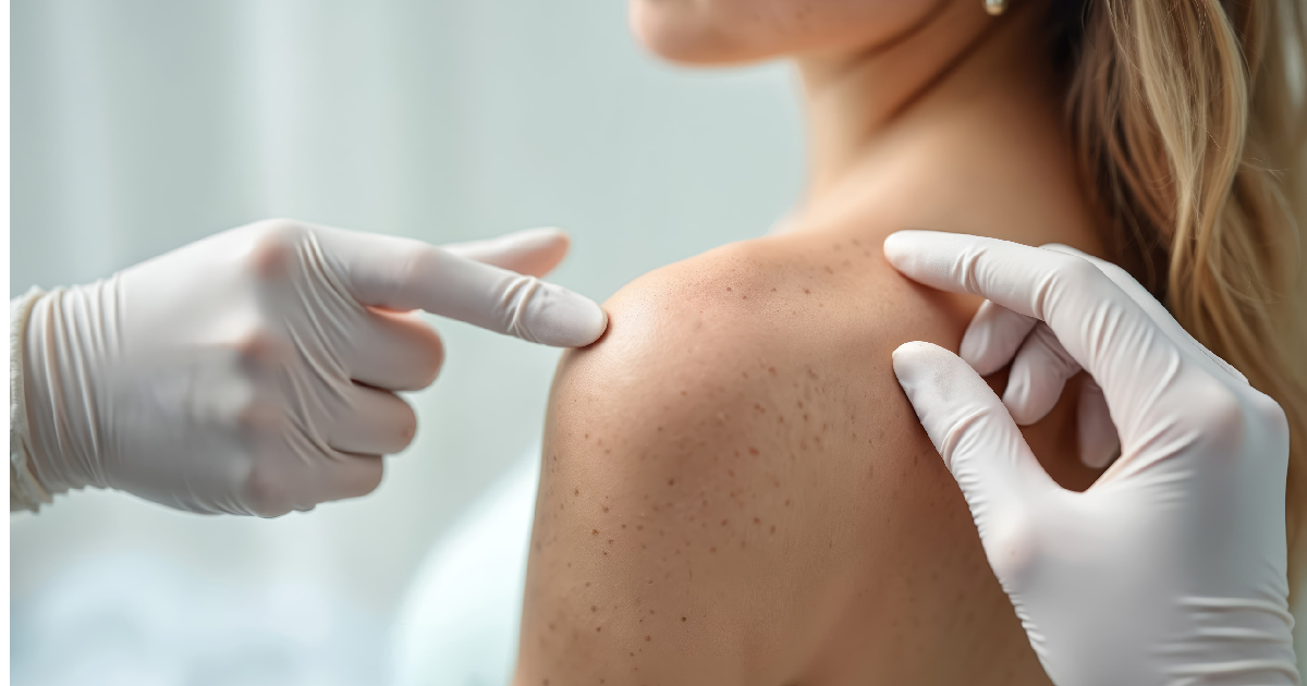 A doctor examining a patient's body for skin cancer treatment in Owensboro, KY